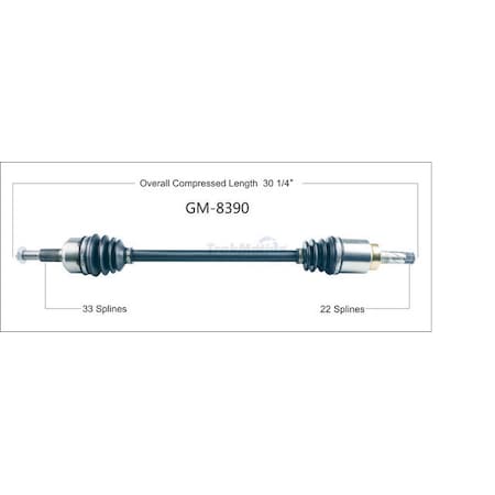 Surtrack Axle Cv Axle Shaft, Gm-8390 GM-8390
